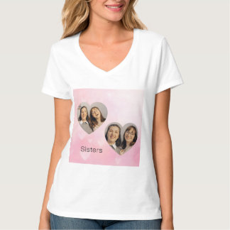 Personalisiertes Schwestern-Herzförmiges Foto-T-Sh T-Shirt