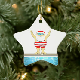 Personalisiertes Schwimmen Keramik Ornament
