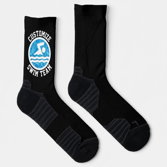Personalisiertes Schwimmen Teamname Spaß schwimmen Socken (Rechts)