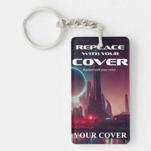 Personalisiertes Sci-Fi-Buchcover- und Zitat-Autor Schlüsselanhänger