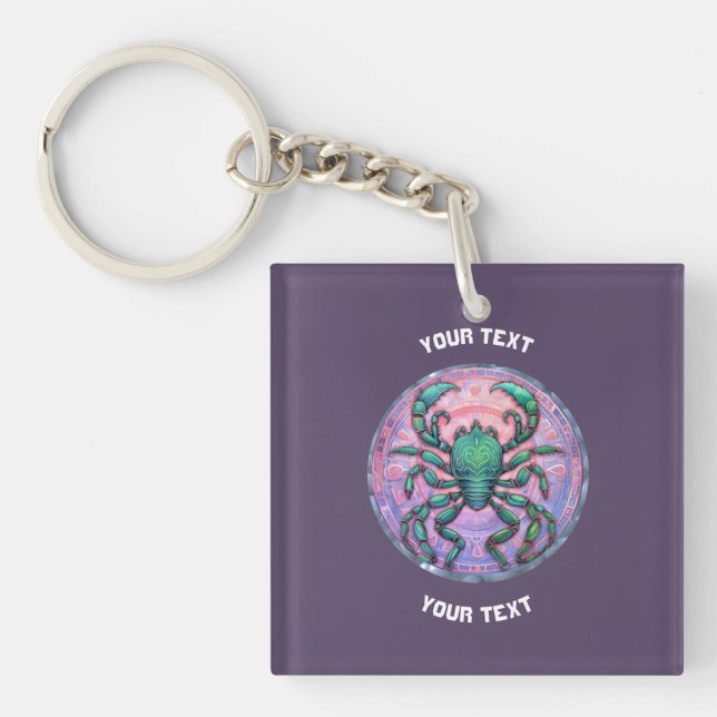 PERSONALISIERTES Scorpio ZODIAC SIGN Schlüsselanhänger (Vorderseite)