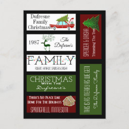 Personalisiertes Scrapbook Weihnachtsschilder Postkarte