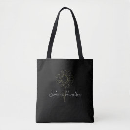 Personalisiertes Script Niedlich Daisy Black Elega Tasche