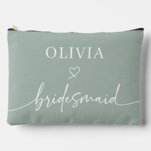 Personalisiertes Script-Sage Bridesmaid-Geschenk Zubehörtasche