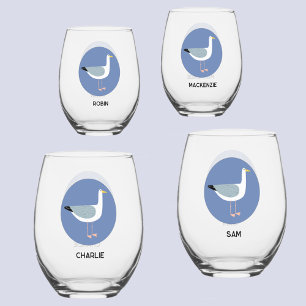 Personalisiertes Seagull-Glas Weinglas Ohne Stiel