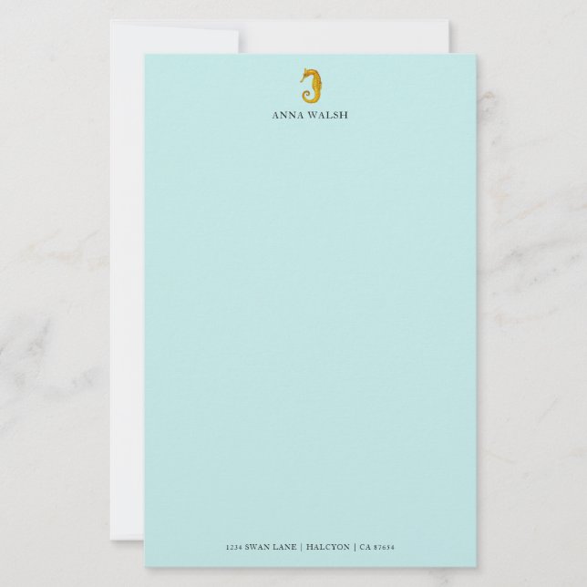 Personalisiertes Seepferd Briefpapier (Vorderseite)