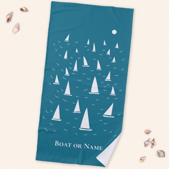Personalisiertes Segelboot Strandtuch (Sailing boat personalized beach towel)
