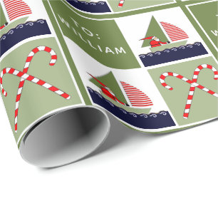 Personalisiertes Segelboot-Urlaubsgeschenk Geschenkpapier