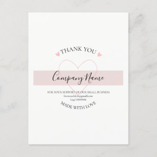 Personalisiertes selbstgemachtes DANKE-Label Postkarte