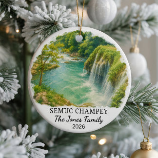 Personalisiertes Semuc Champey-Keramik-Ornament, C Keramik Ornament