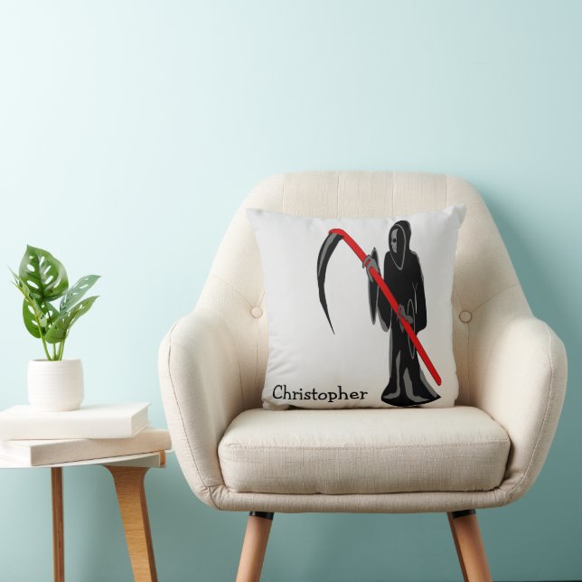 Personalisiertes Sensenmann-Design Kissen (Stuhl )