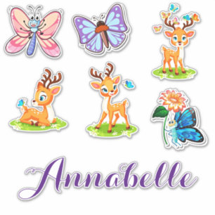 Personalisiertes Set 'Baby lieb (Reh)' Aufkleber