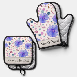 Personalisiertes Set mit Blumenofen Mitt und Töpfc