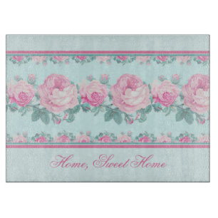 Personalisiertes shabby chic Glas-Schneidbrett Schneidebrett