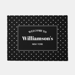 Personalisiertes Shabby Chic Polka Dots Design Fußmatte