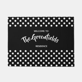 Personalisiertes Shabby Chic Polka Dots Design Fußmatte