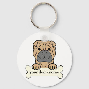 Personalisiertes Shar-Pei Schlüsselanhänger