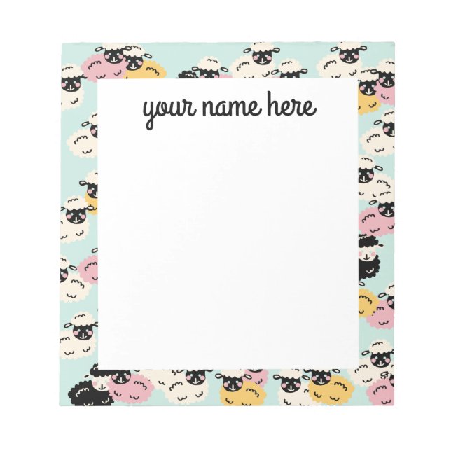 Personalisiertes Sheep Notepad Notizblock (Vorderseite)