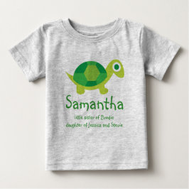 Personalisiertes Shirt "New Sibling" Turtle Säugli