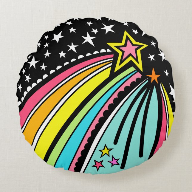 Personalisiertes Shooting Star Round Kissen (Vorderseite)