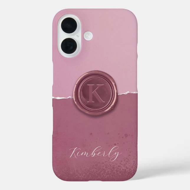 Personalisiertes Siegellack iPhone 16 Hülle (Rückseite)