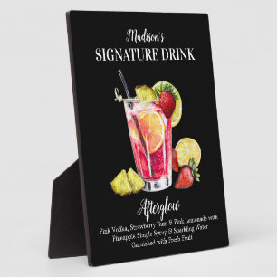 Personalisiertes Signature-Getränk Rum Wodka Limon Fotoplatte