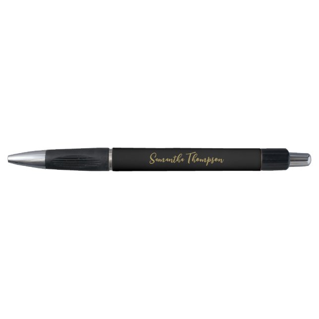 Personalisiertes Signaturskript, Schwarz und Gold, Kugelschreiber (Vorderseite)