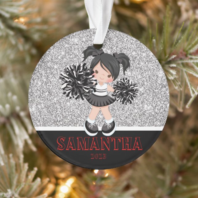Personalisiertes Silber- und Schwarzwurzelt Ornament (Baum)