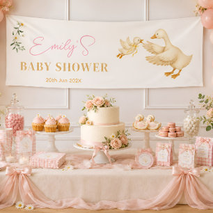 Personalisiertes Silly Goose Girl Baby Shower Banner