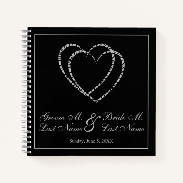 Personalisiertes Silver Wedding Gästebuch Notizbuch (Vorderseite)