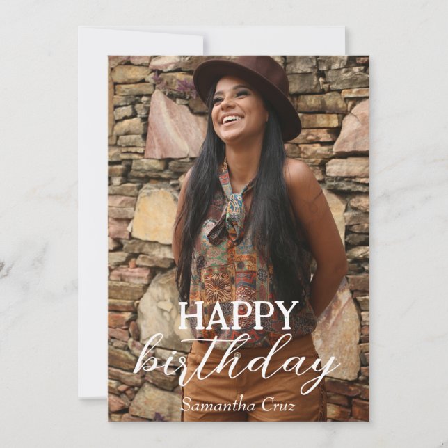 Personalisiertes Simple Birthday Stilvolles Fun Fo Karte (Vorderseite)