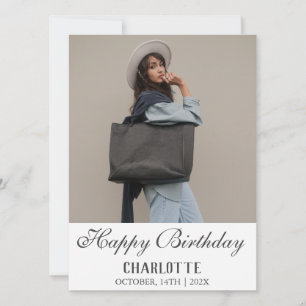 Personalisiertes Simple Birthday Stilvolles Fun Fo Karte