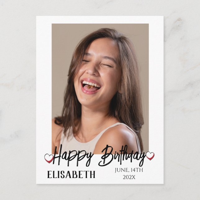 Personalisiertes Simple Birthday Stilvolles Fun Fo Postkarte (Vorderseite)