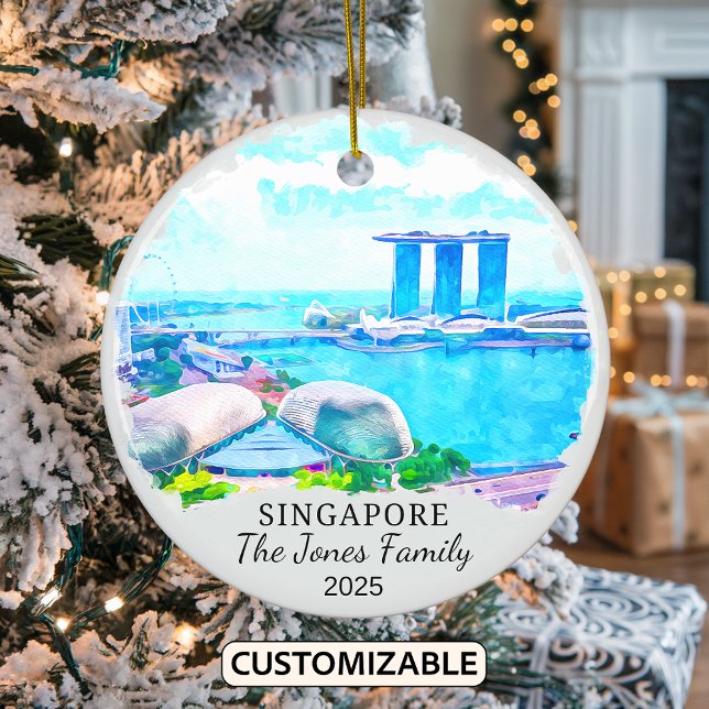 Personalisiertes Singapur City Ornament, Singapur Keramik Ornament (Von Creator hochgeladen)