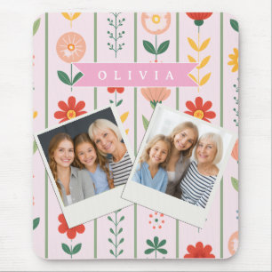 Personalisiertes skandinavisches Blumenmuster im V Mousepad
