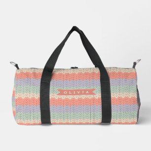 Personalisiertes skandinavisches Pastell-Strickmus Duffle Bag