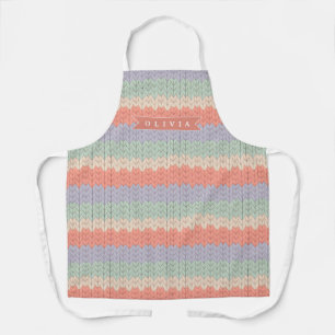 Personalisiertes skandinavisches Pastell-Strickmus Schürze