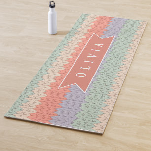 Personalisiertes skandinavisches Pastell-Strickmus Yogamatte