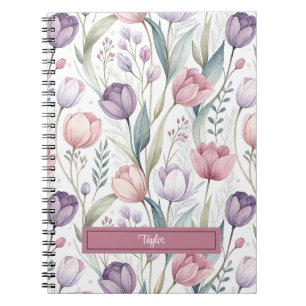 Personalisiertes skandinavisches Tulpen-Blumenmust Notizblock