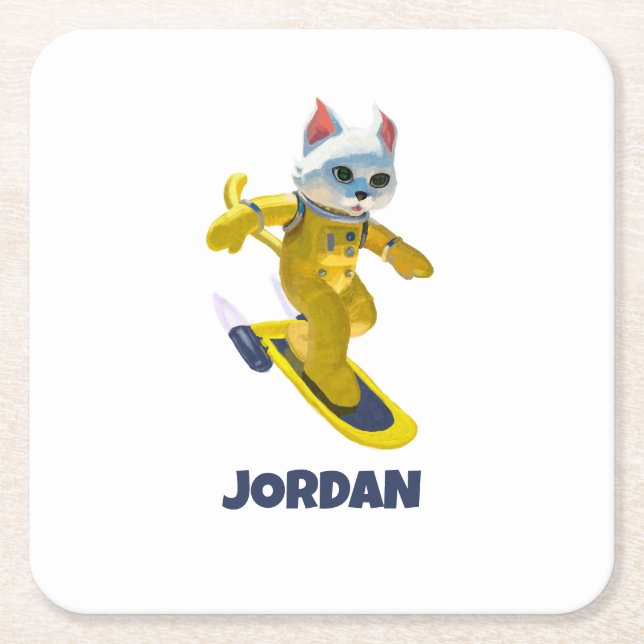 Personalisiertes Skateboard-Magnet Rechteckiger Pappuntersetzer (Vorderseite)