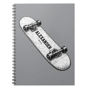 Personalisiertes Skateboard-Spiralnotizbuch für Ki Notizblock