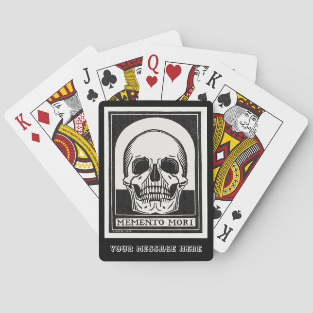Personalisiertes Skelett Schwarz/Weiß Spielkarten (Rückseite)