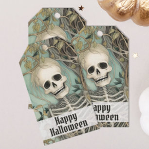 Personalisiertes Skelett Vintage Halloween Geschenkanhänger