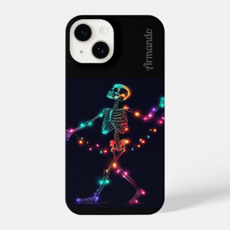 Personalisiertes Skelett Weihnachtslichter Telefon iPhone 14 Hülle