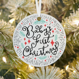 Personalisiertes Sketch Baby Ornament Aus Metall