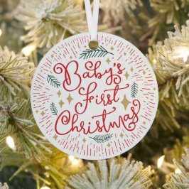 Personalisiertes Sketch Baby's First Metal Ornament Aus Metall