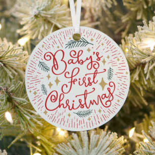 Personalisiertes Sketch Baby's First Metal Ornament Aus Metall