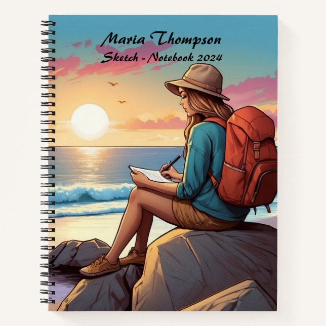 Personalisiertes Sketch Travel Notebook Journal-Ta Notizbuch (Vorderseite)