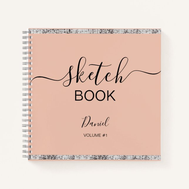 Personalisiertes Sketchbook Ihr Name Elegantes Skr Notizbuch (Vorderseite)