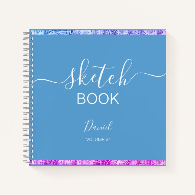 Personalisiertes Sketchbook Ihr Name Elegantes Skr Notizbuch (Vorderseite)